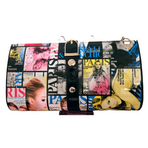Unbranded Magazine Cover Print Hard Plastic Crossbody ClutchPurse